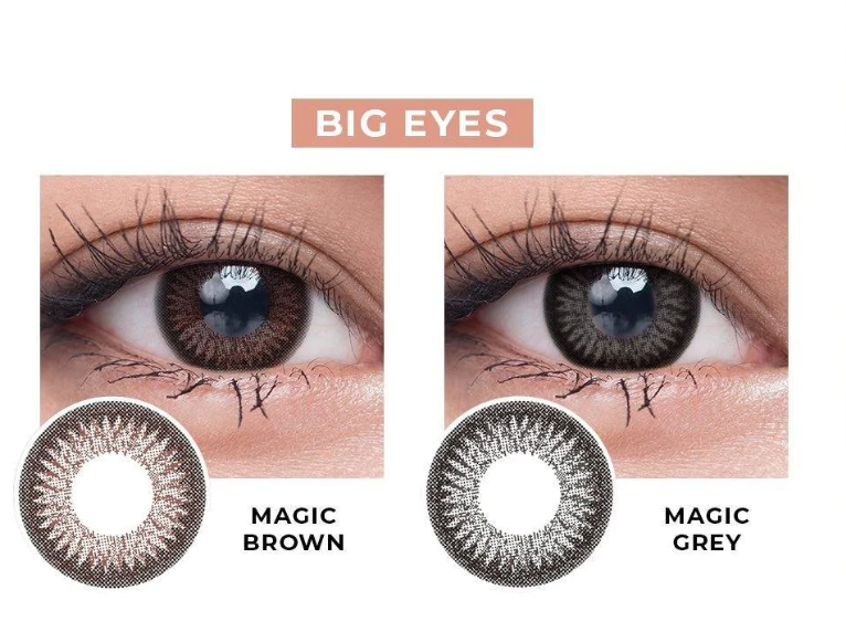 Maxi Eyes Magic "大眼睛" 系列彩色隐形眼镜（棕色、灰色）