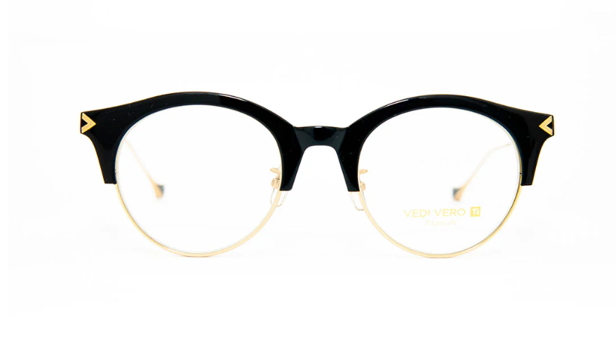 Vedi Vero 女士黑色金属圆形太阳镜 VVO6004/BLK